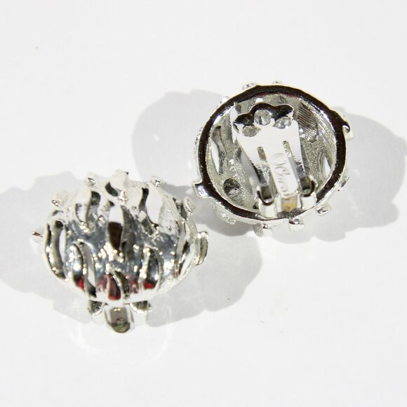 Vintage Cora Silver Tone Earrings - Picture 6 of 6